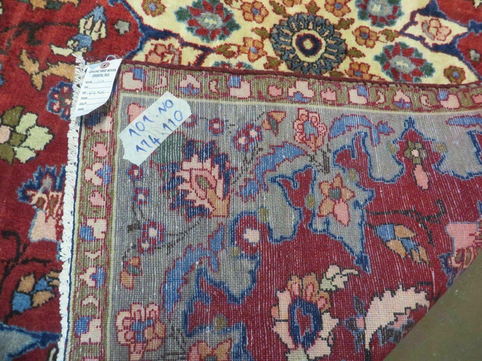 4' X 6' Antique Handmade India Floral Oriental Wool Rug Vegetable Dyes #120 - Jewel Rugs