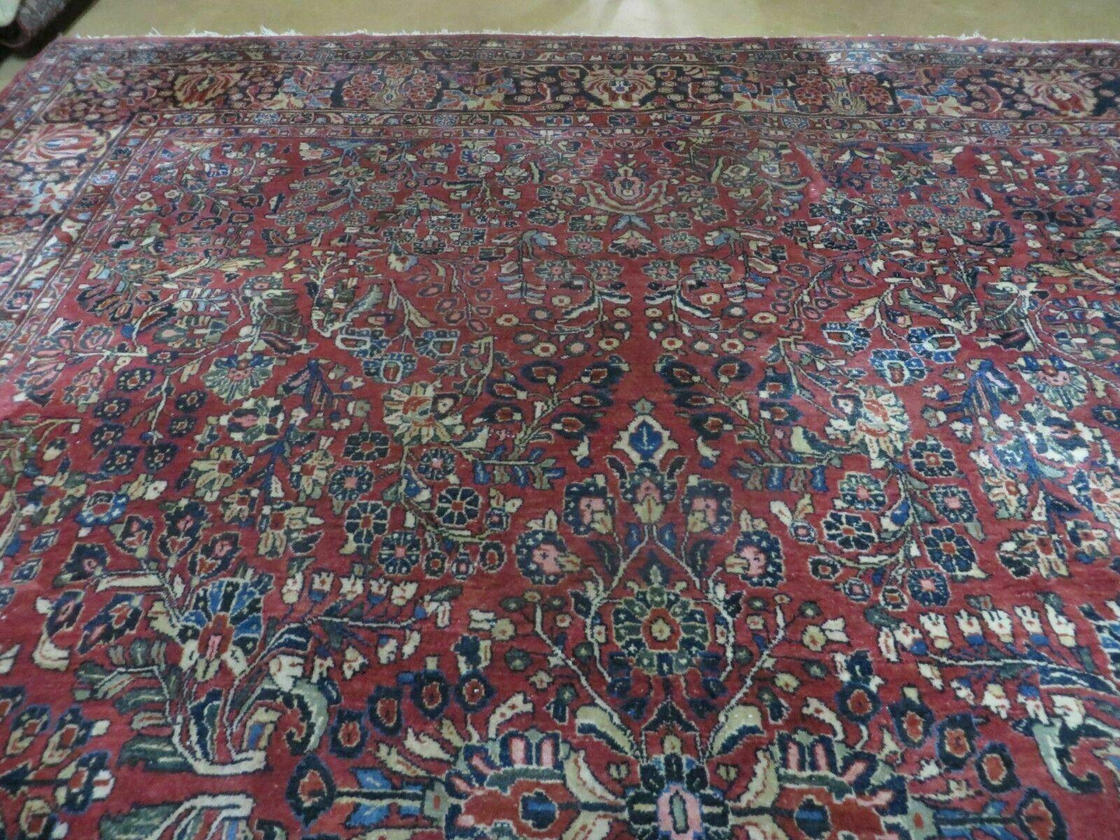 9' X 12' Handmade India Floral Oriental Wool Rug Red Hand Knotted Carpet Nice - Jewel Rugs