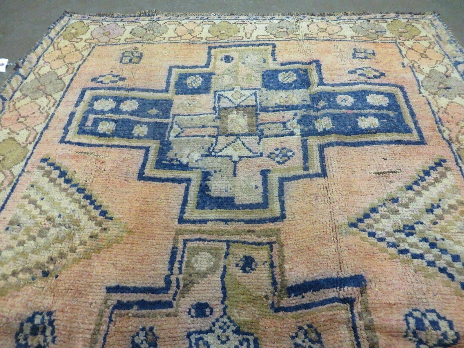 4' X 11' Antique Handmade Turkish Geometric Oriental Wool Corridor Rug Nice - Jewel Rugs