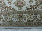 8' X 10' Handmade Chinese Floral Oriental Wool Silk Accent Rug Ivory Organic - Jewel Rugs