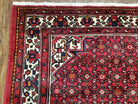 Vintage Persian Hamedan Rug, Angelas Mahi Pattern, Red, Wool, Hand-Knotted, 6'9" x 10' - Jewel Rugs