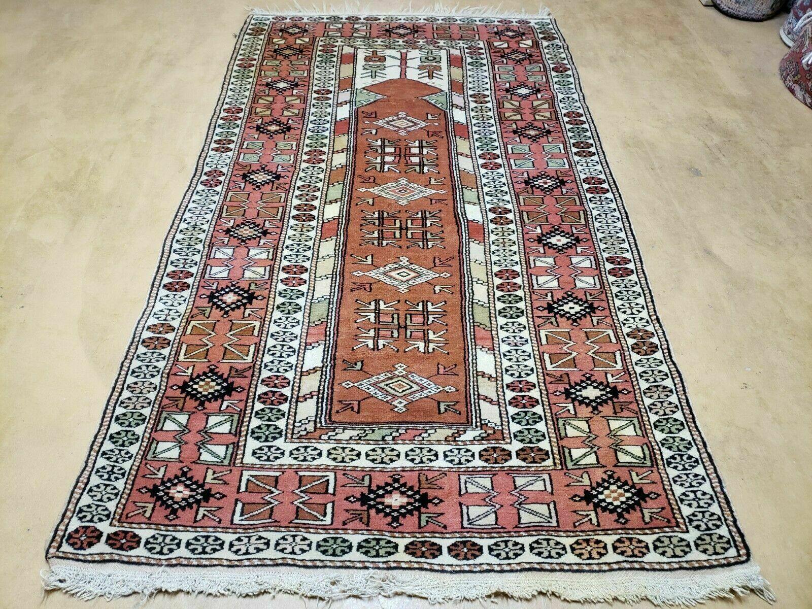 4' X 7' Antique Handmade Turkish Melas Oushak Wool Rug - Jewel Rugs