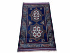 3 X 4 Handmade Tribal Wool Rug Baluchi Rug Afghan Balouch Rug Blue Red Beige - Jewel Rugs