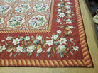 9' X 12' Handmade English Needlepoint Wool Rug Flat Weave - Jewel Rugs