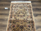 Indo Persian Runner Rug 2.8 x 10, Tan Hand Knotted Oriental Hallway Carpet, 10ft Long Runner, Indian Runner, Floral Allover, Handmade Nice - Jewel Rugs