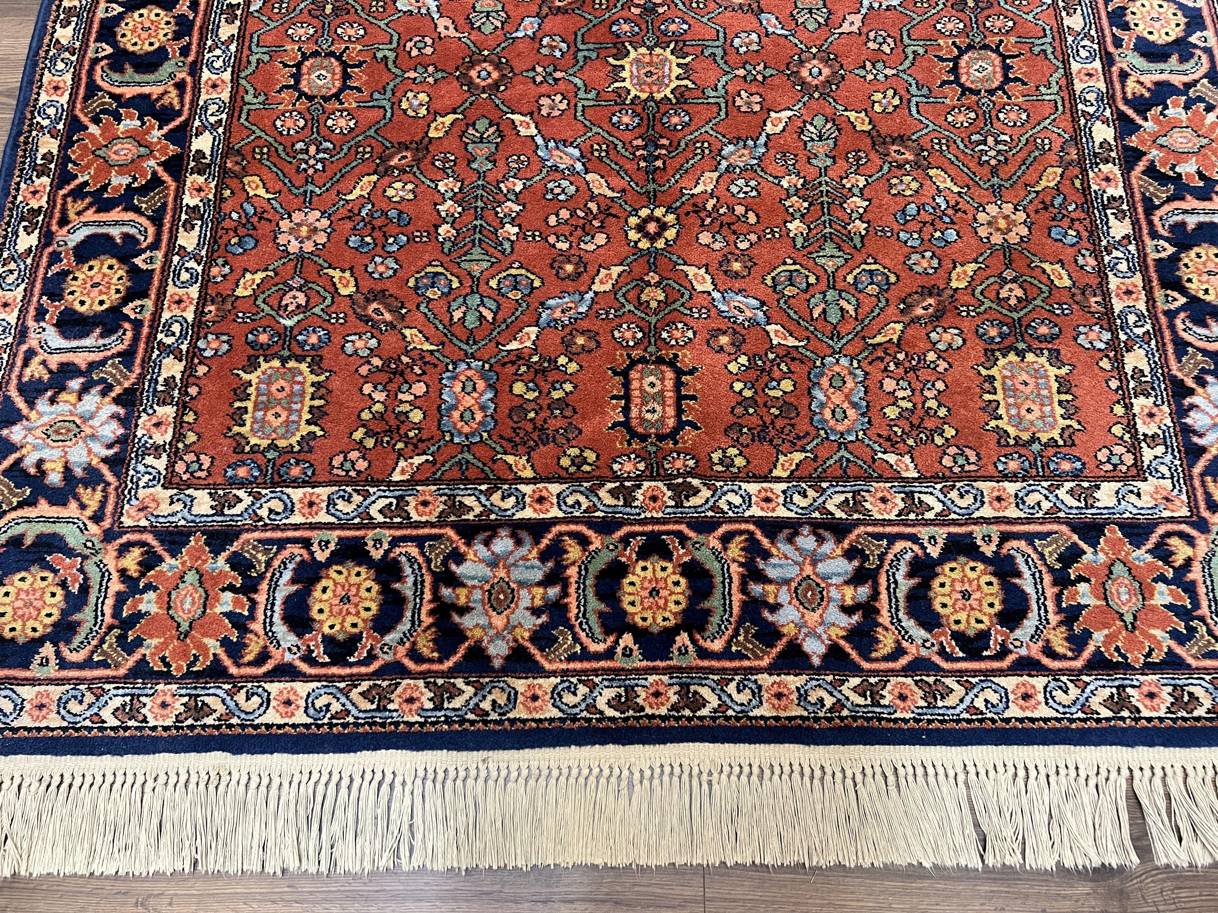 5.9 x 9 Karastan Serapi Rug #729, Wool Karastan Carpet, Original 700 Series, Red and Dark Blue, Discontinued, 6x9 Vintage Karastan, Nice - Jewel Rugs