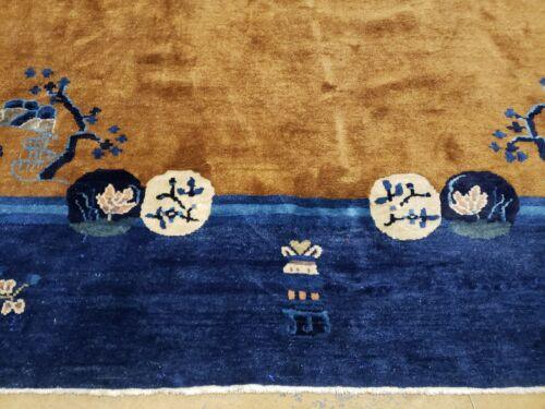 9' X 12' Antique Hand Made Art Deco Nichols Peking Chinese Rug Carpet Blue Nice - Jewel Rugs