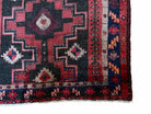 4 X 7 Antique Handmade Wool Tribal Rug Geometric Bold Organic Dyes Black Red - Jewel Rugs