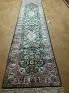 2' 7" X 10' Vintage Handmade Indian Kashmir Silk Runner Nice Oriental Rug - Jewel Rugs