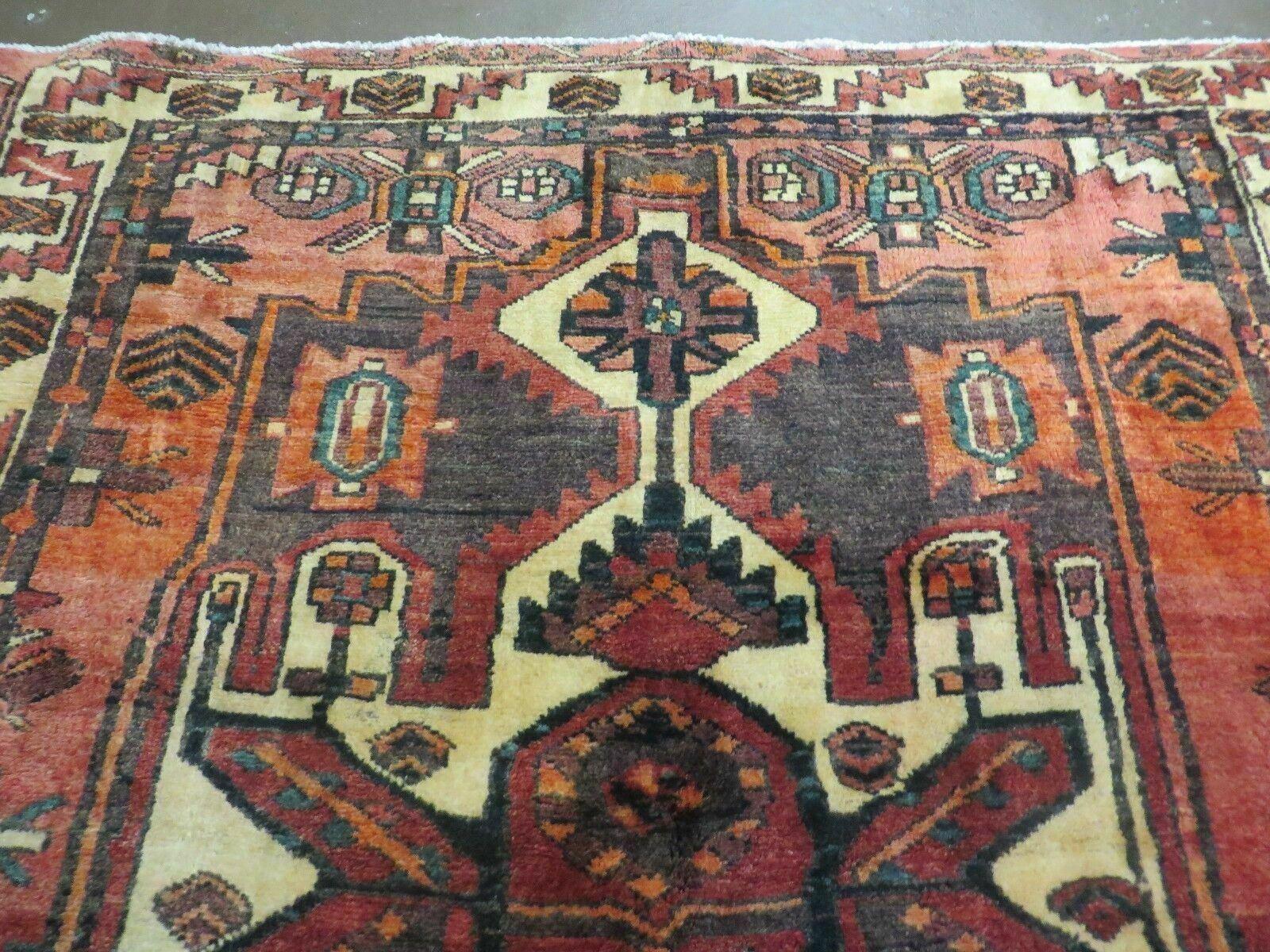 5' X 6' Antique Handmade Turkish Oriental Eagle Design Wool Veg Dyes Red Bold Rug Bohemian Boho Tribal Home Décor - Jewel Rugs