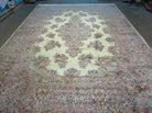 8' 8" X 12' Antique Karastan Ivory Medallion Kirman # 781 American Wool Rug Nice - Jewel Rugs