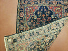 1' 9" X 2' 10" Antique Handmade Floral Oriental Wool Area Rug Small Oriental Carpet Blue & Red - Jewel Rugs