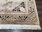 Chinese Wool Rug 6x9, Vintage 1960s Art Deco Tientsin 90 Line Carpet, Soft Plush Pile Hand Knotted Rug 6 x 9 ft Copper Beige and Light Brown - Jewel Rugs