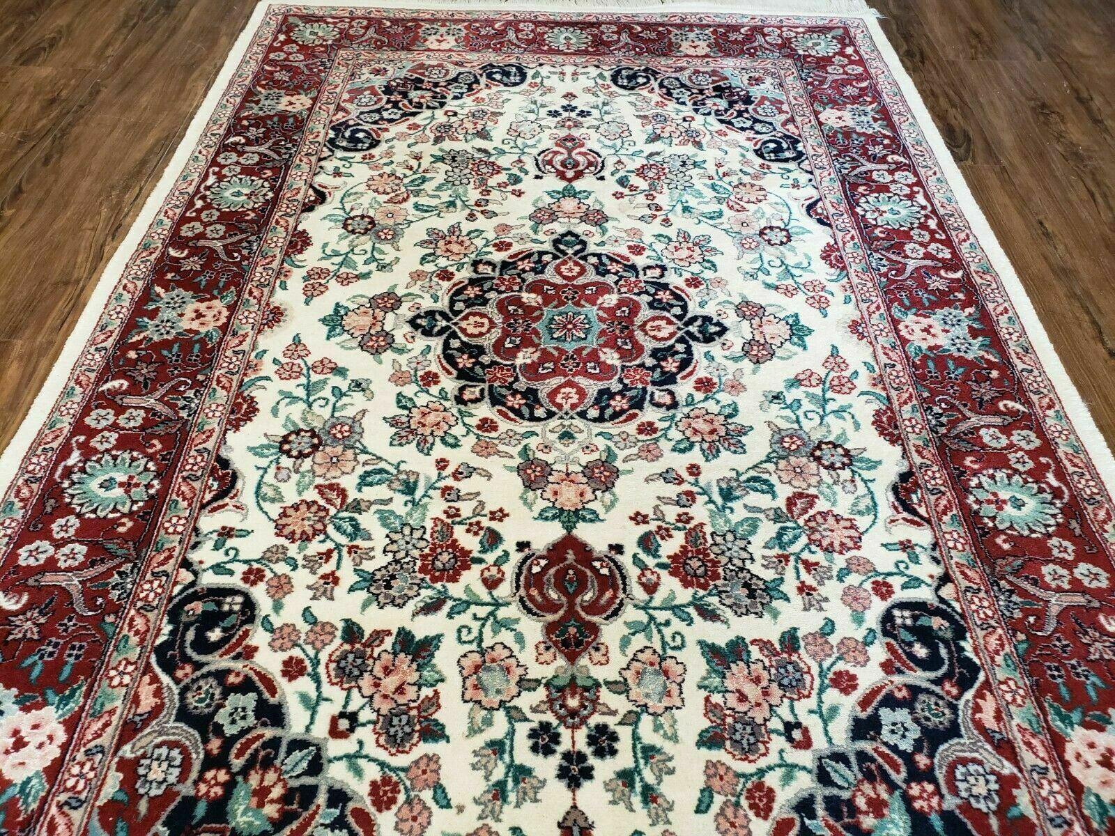 4' X 6' Handmade Indian Amritsar Wool Rug Carpet Ivory Beige - Jewel Rugs