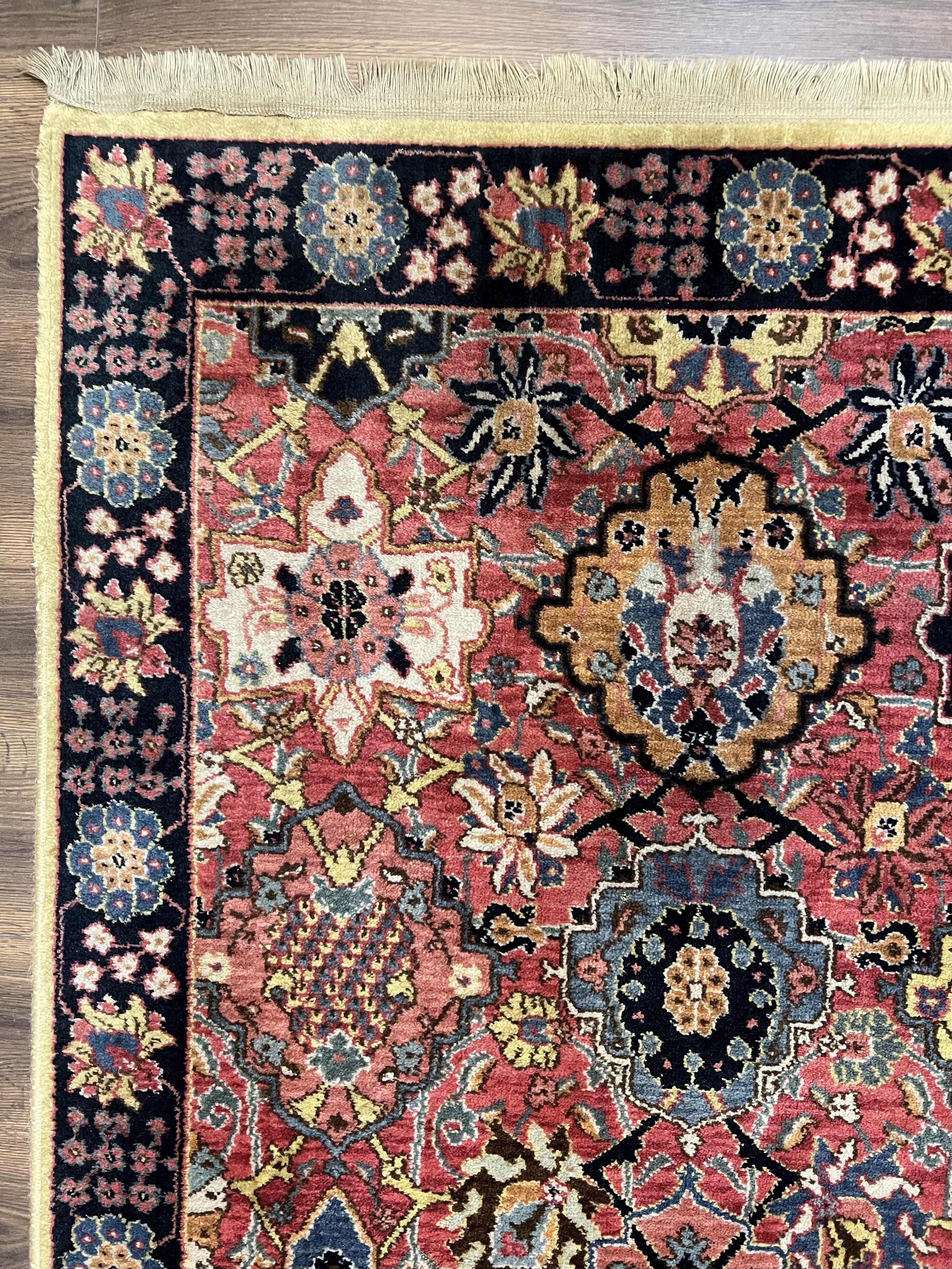 Karastan Rug 8.3 x 11.7, Karastan Williamsburg Rug Kirman Vase #557, Vintage Discontinued Wool Karastan Area Rug Red Oriental Floral Allover - Jewel Rugs