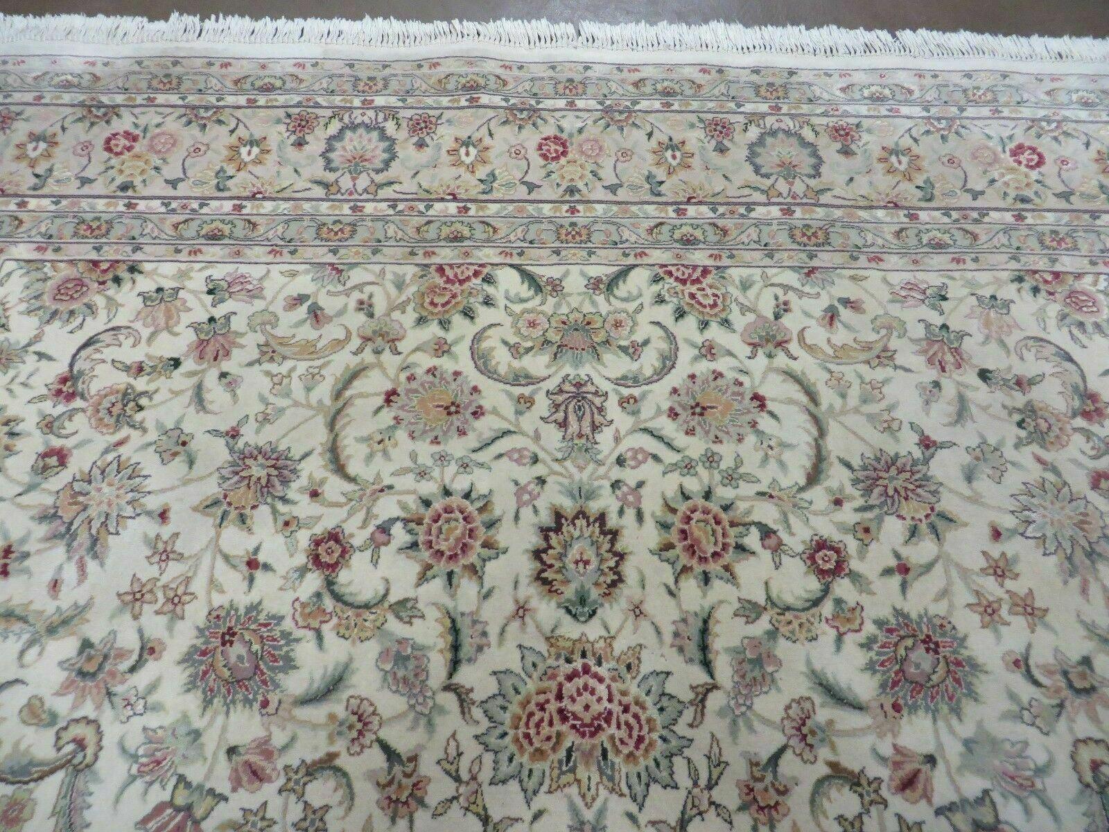 8' X 10' Vintage Handmade Chinese Oriental Floral Wool Rug Silk Accent # 28 Wow - Jewel Rugs