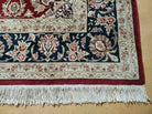 8' X 10' Vintage Handmade India Floral Wool Silk Accents Rug Organic Veg Dyes - Jewel Rugs