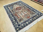 4' X 6' Handmade Indo Kashmir Wool Rug Silk Accent Mehrab Tree Of Life Writing - Jewel Rugs