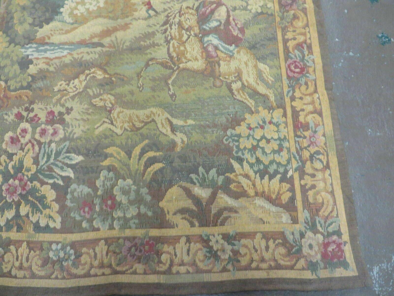 4' X 5' Vintage Tapestry Belgium Hand Loomed Victorian Nice 90ff - Jewel Rugs