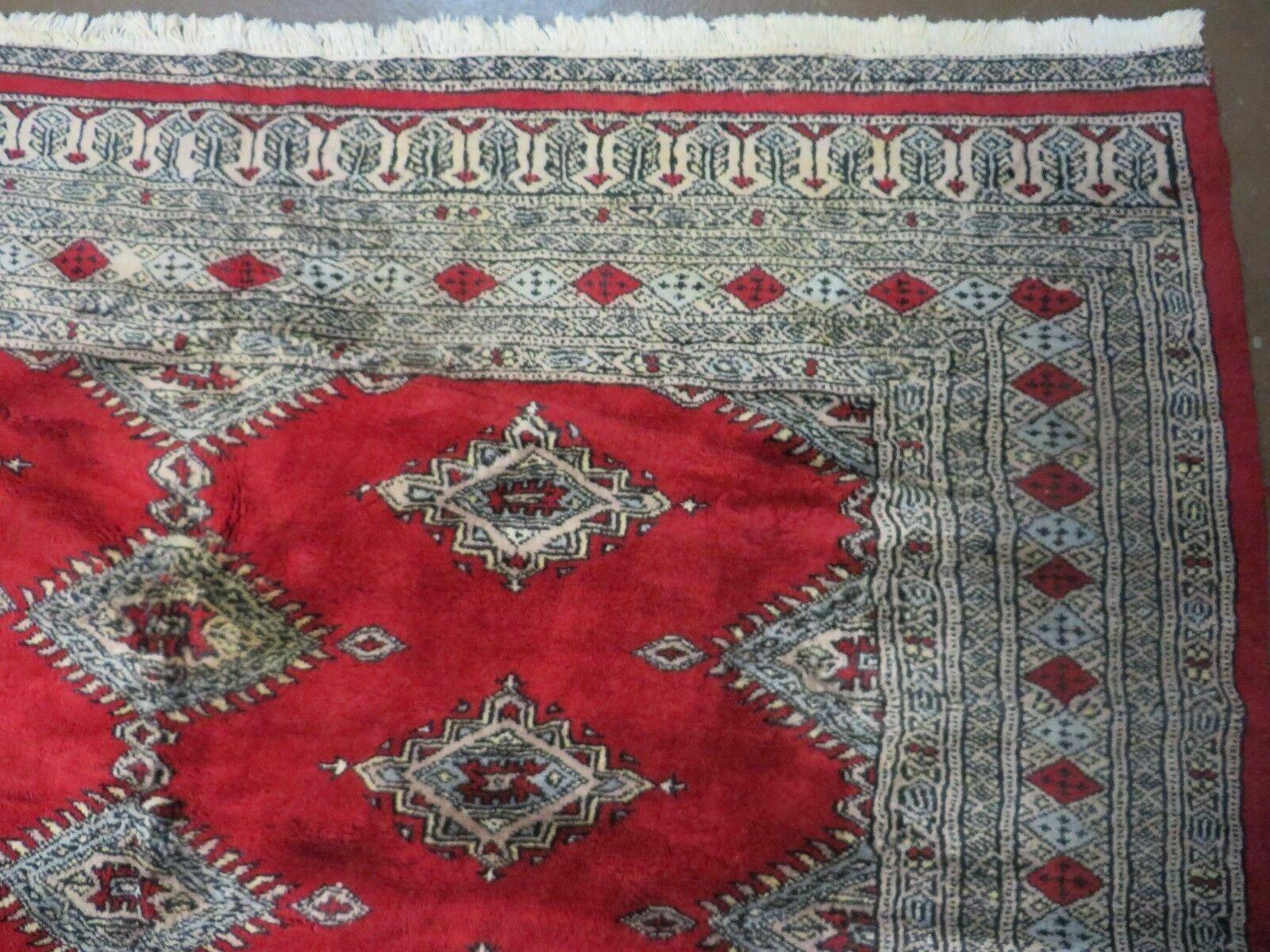 5' X 8' Vintage Handmade Bokhara Turkoman Pakistan Wool Rug Carpet Red Nice - Jewel Rugs