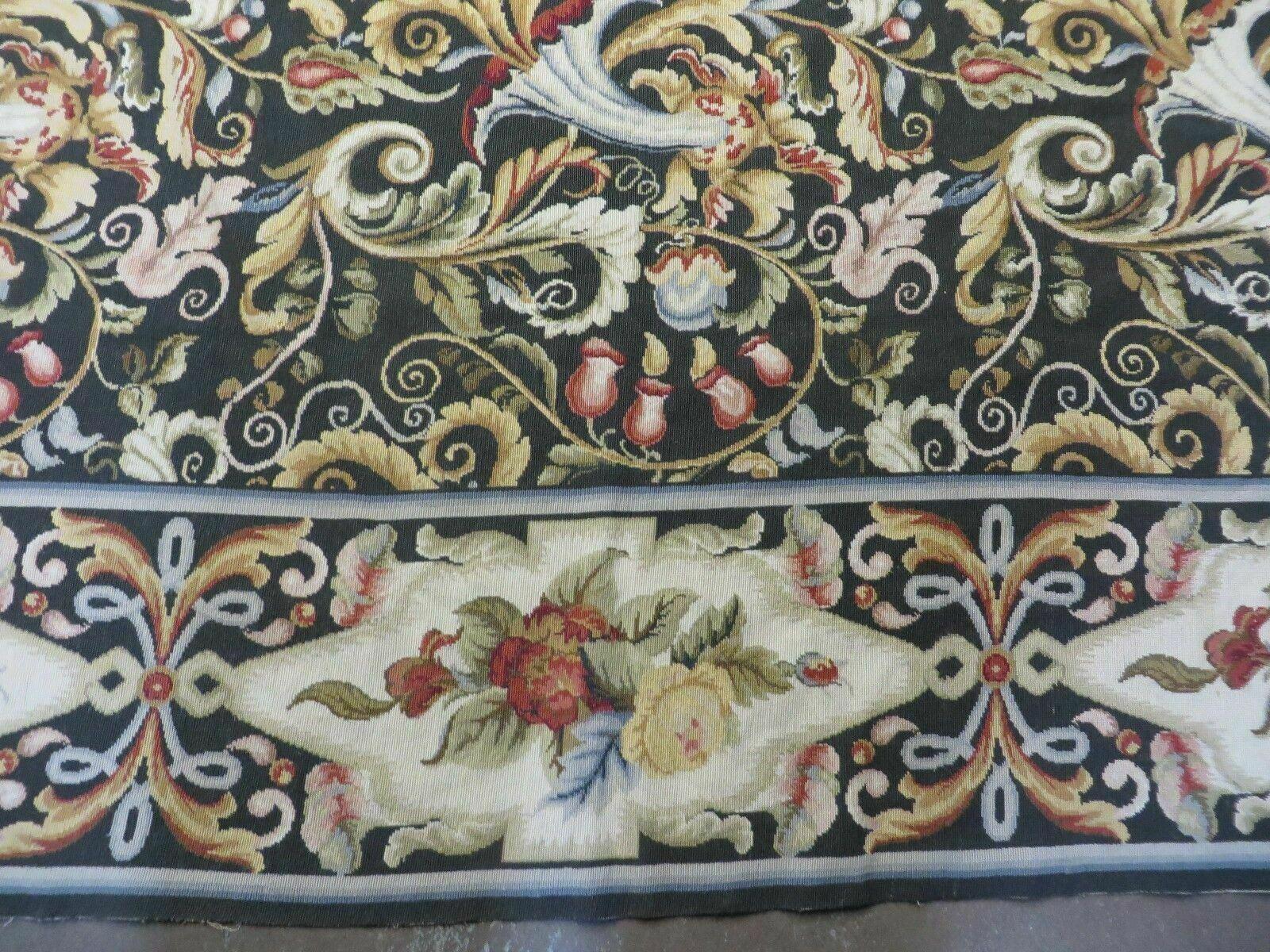 9' X 12' Handmade French Aubusson Savonnerie Needlepoint Wool Rug Floral Beauty - Jewel Rugs