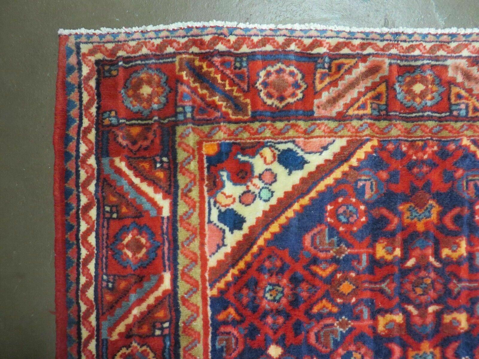 3' 6" X 10' 4" Antique Handmade India Floral Oriental Wool Runner Rug # 128 - Jewel Rugs