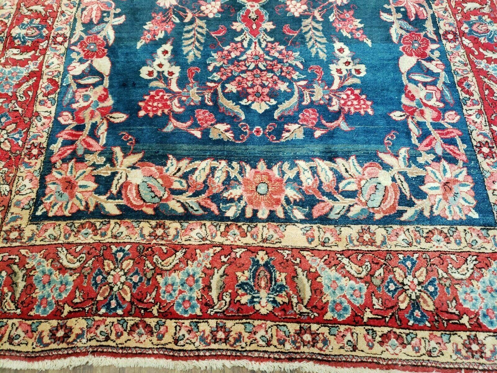 4' X 7' Vintage Handmade Turkish Wool Rug Flowers Birds Tree Of Life Blue Red - Jewel Rugs