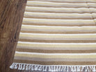 Indian Striped Blanket 6x9, Large Indo Kilim Area Rug, Earthern Tones Woolen Hand-Woven Flatweave South American Style Queen Size Bedspread - Jewel Rugs