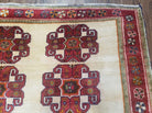 Vintage Persian Gabbeh Rug, Dark Red & Cream, Hand-Knotted, 5' x 6' 4" - Jewel Rugs