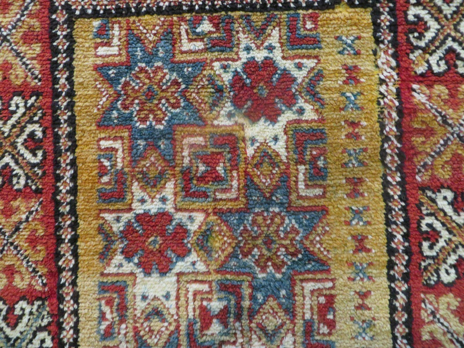 3.5' X 5' Vintage Handmade Hand-knotted Moroccan Urban Rabat Accent Throw Wool Rug - Jewel Rugs