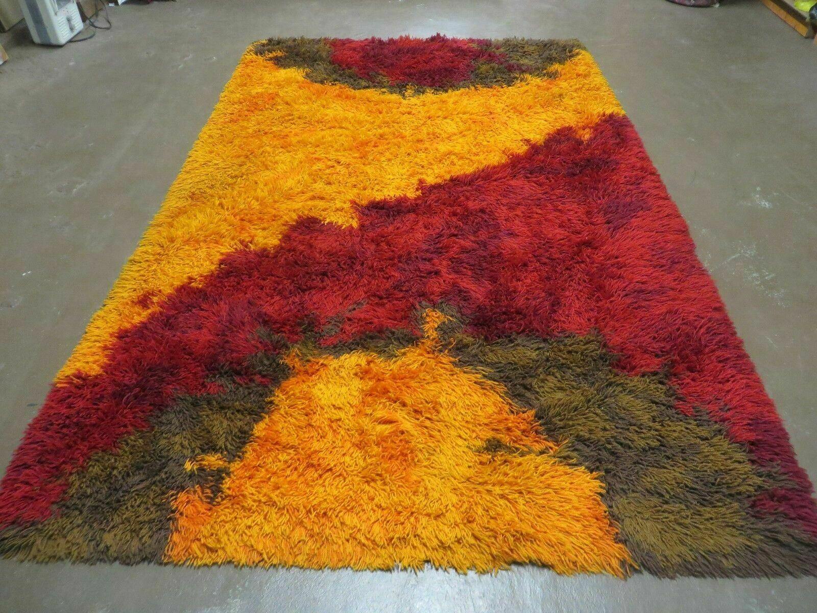 6' X 9' Vintage 1960s Danish Rya Shag DeLuxe Ege Rug Comet Mid-Century Modern Nice - Jewel Rugs