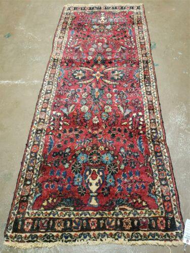 2' 7" X 6' 7" Antique Handmade Wool India Floral Oriental Short Runner Rug Red - Jewel Rugs