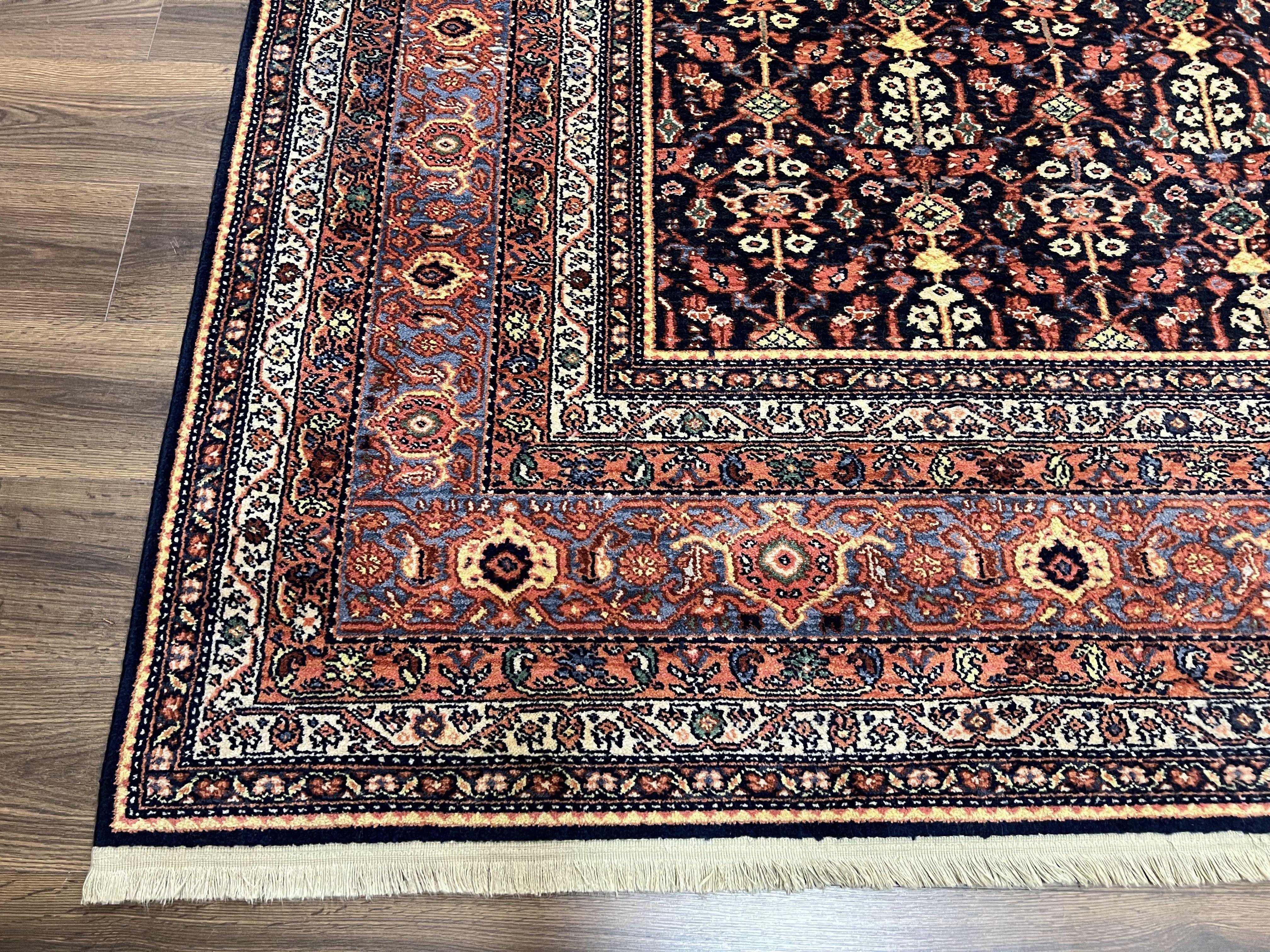 Karastan Rug 8.3 x 11.7 Williamsburg Collection Carters Grove #554, Midnight Blue Red Karastan Carpet, Room Sized Wool Oriental Rug, Allover - Jewel Rugs