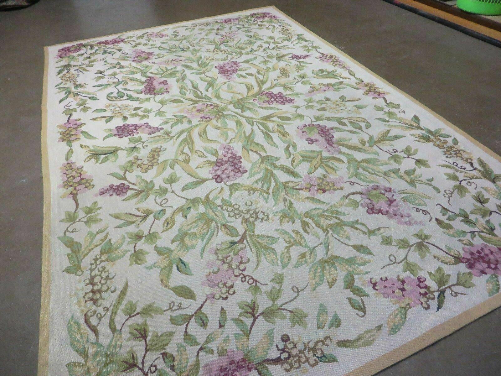 6' X 9' Handmade French Garden Aubusson Savonnerie Design Needlepoint Rug Nice - Jewel Rugs