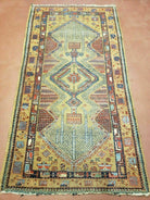 3' X 6' Antique Handmade Turkish Wool Rug Runner Carpet Camel Hair Color Sarab Colorful Geometric Rug - Jewel Rugs