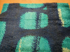 3' 3" X 5' 2" Vintage Danish Rya Shag DeLuxe Ege Rug Mid-Century Modern Blue - Jewel Rugs