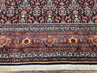 Karastan Rug 8x10 Williamsburg Collection Carters Grove #554, Midnight Blue & Red Vintage Karastan Carpet, Room Sized Wool Area Rug, Allover - Jewel Rugs