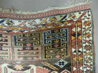 Antique Persian Runner Rug 3.7 x 9, Persian Shiraz Khamesh Rug, Geometric Medallions, Black Multicolor Hand Knotted Wool Hallway Rug, Tribal Animal Motifs, 9ft Runner - Jewel Rugs