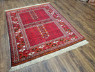 Red Antique Persian Turkoman Hatchli Tribal Four Seasons Rug, 3' 11" x 5' - Jewel Rugs