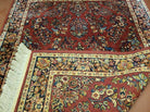 4' 4" X 6' Karastan #700 Red Sarouk # 785 Wool Rug American Made Beauty - Jewel Rugs