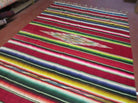 6' 7" X 8' Antique Handwoven Mexican Saltillo Blanket Rug Serape Wall Hanging - Jewel Rugs