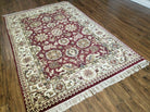 4' X 6' Handmade India Wool Rug Carpet Red Beige - Jewel Rugs