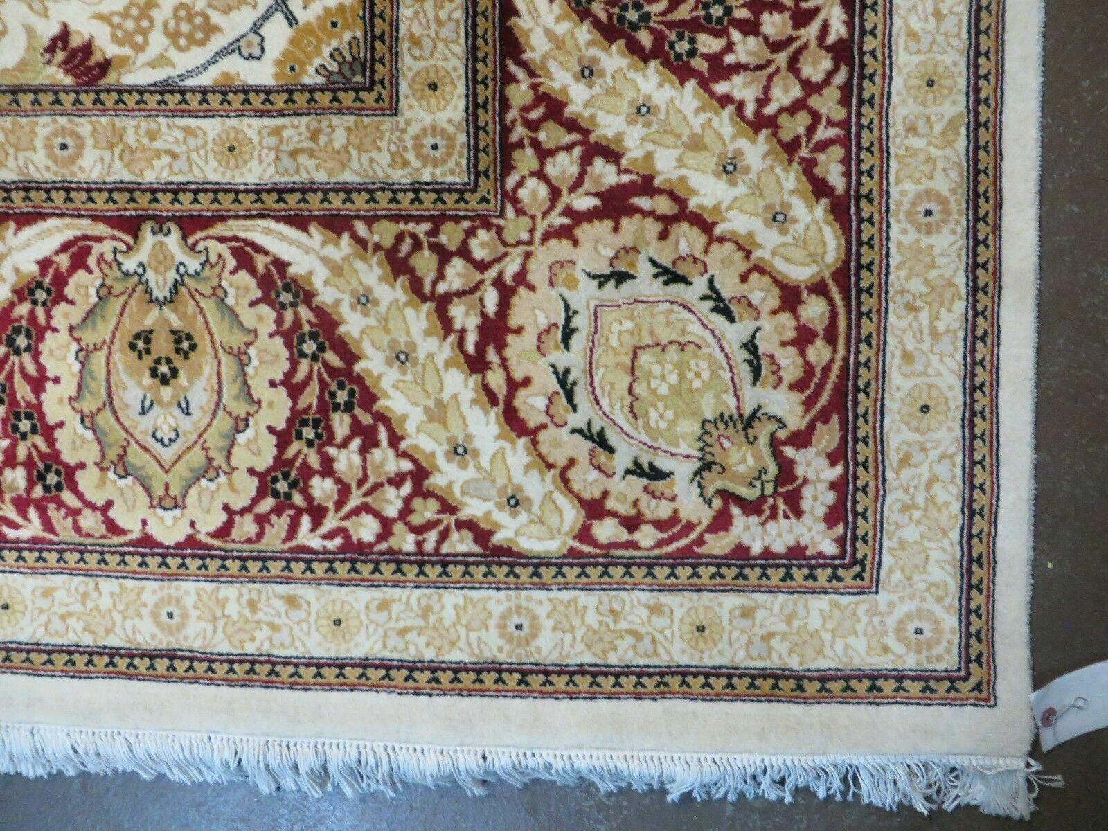 9' X 12' Vintage Handmade Wool Rug Pakistani Floral Design Nice Vegetable Dye - Jewel Rugs