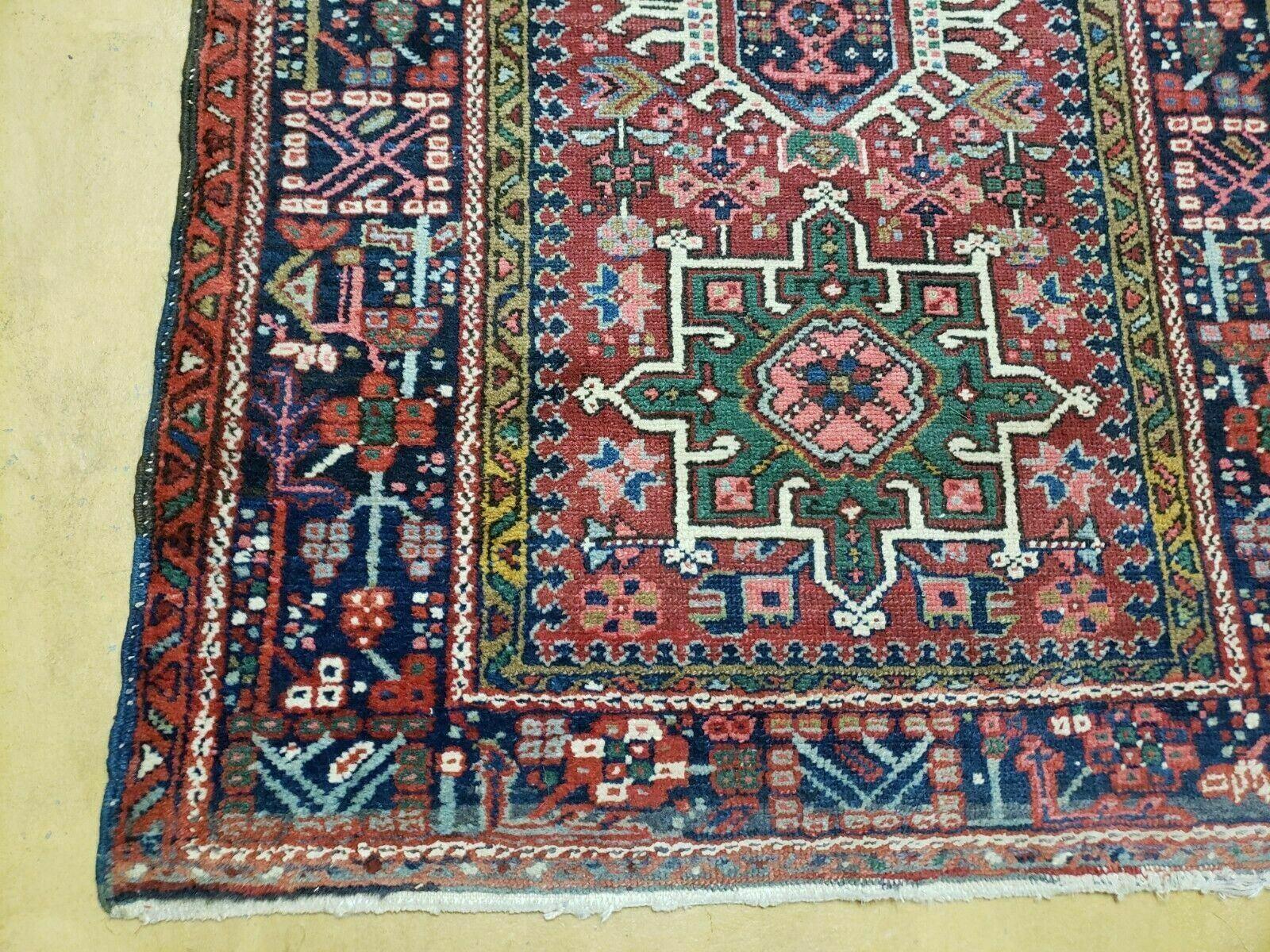 3' 3" X 4' 4" Handmade India Geometric Oriental Medallion Wool Rug Brick Color - Jewel Rugs