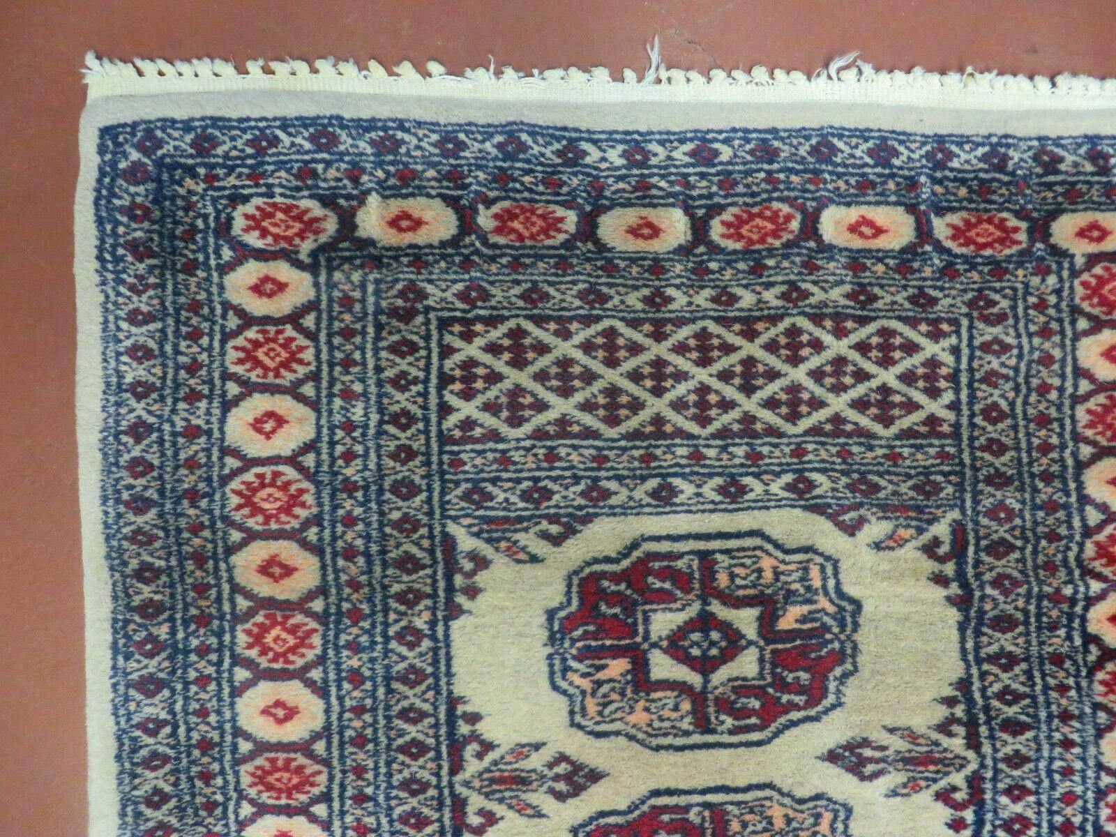 2' X 10' Vintage Handmade Bokhara Turkoman Pakistani Wool Runner Rug Narrow Nice - Jewel Rugs