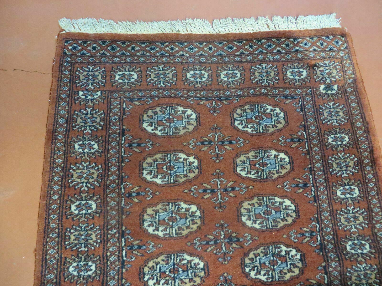 3' X 4' Vintage Handmade Pakistan Turkoman Bokhara Fine Woven Wool Rug - Jewel Rugs