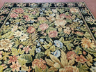 6' X 9' Vintage Handmade English Design Needlepoint Wool Rug Flat Weave Nice - Jewel Rugs