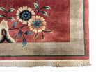 3' X 5' Vintage Handmade Art Deco Chinese Rug Wool Rug Peking Flower Floral Red - Jewel Rugs