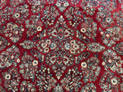 Wonderful Red Persian Sarouk Rug 9x12, 1920s Antique Persian Carpet, Floral Allover Hand Knotted Wool Oriental Rug, Room Sized Rug, Living Room Rug - Jewel Rugs