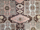 Antique Caucasian Rug 5' 5" x 10' 9", Shirvan Carpet, Wide Oriental Corridor Runner, Quality Handmade Hand-Knotted Wool Rug, Pale Pink Black - Jewel Rugs